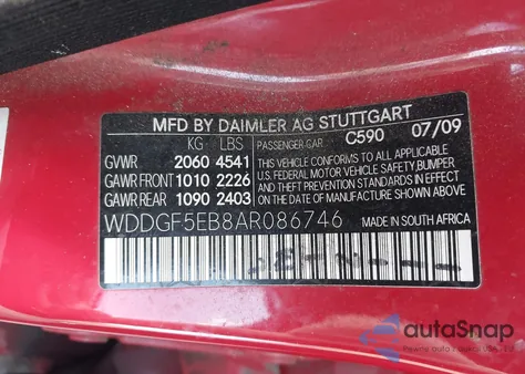 2010 Mercedes-Benz C 300 Luxury/Sport из США, поврежденный, VIN WDDGF5EB8AR086746